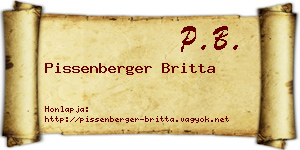 Pissenberger Britta névjegykártya